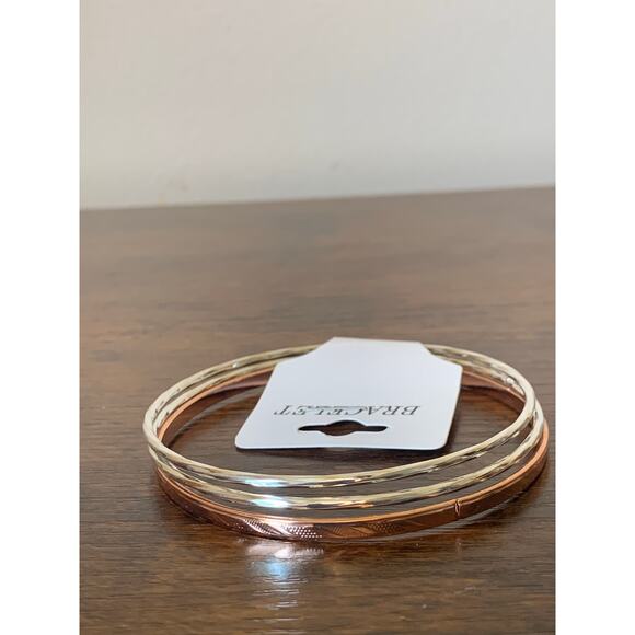 Bangle Bracelets Set of Three One Copper & Two Silver New with tag - Picture 2 of 5